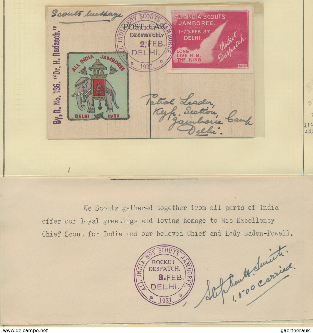 Raketenpost: 1934-37 INDIAN ROCKET MAIL: Comprehensive and specialized collection of about 70 covers