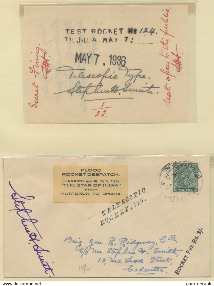 Raketenpost: 1934-37 INDIAN ROCKET MAIL: Comprehensive and specialized collection of about 70 covers