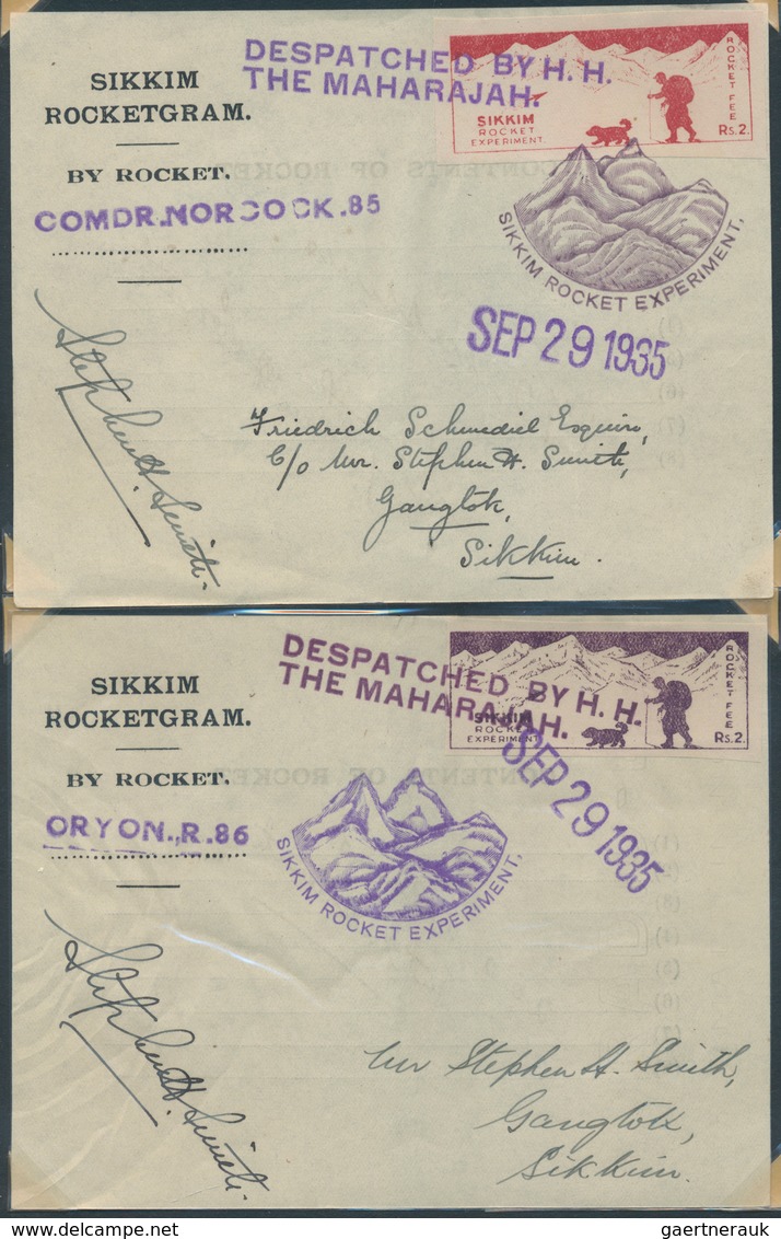 Raketenpost: 1934-37 INDIAN ROCKET MAIL: Comprehensive and specialized collection of about 70 covers