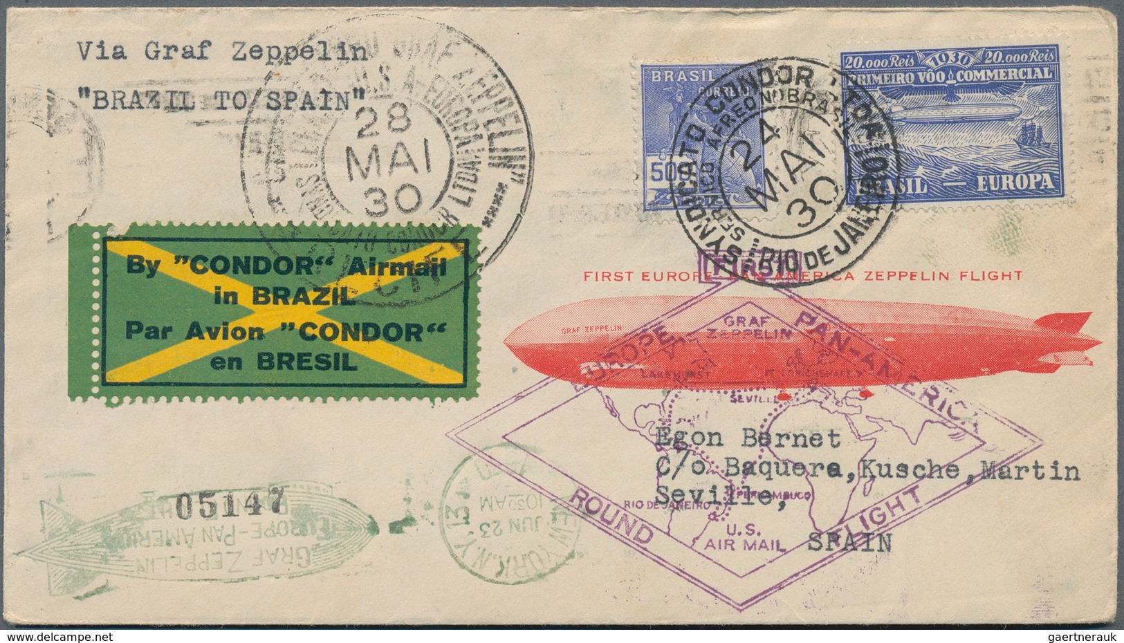 Zeppelinpost Europa: 1929 - 1933, Accumulation Of 15 Zeppelin Covers And Cards From South America (A - Otros - Europa