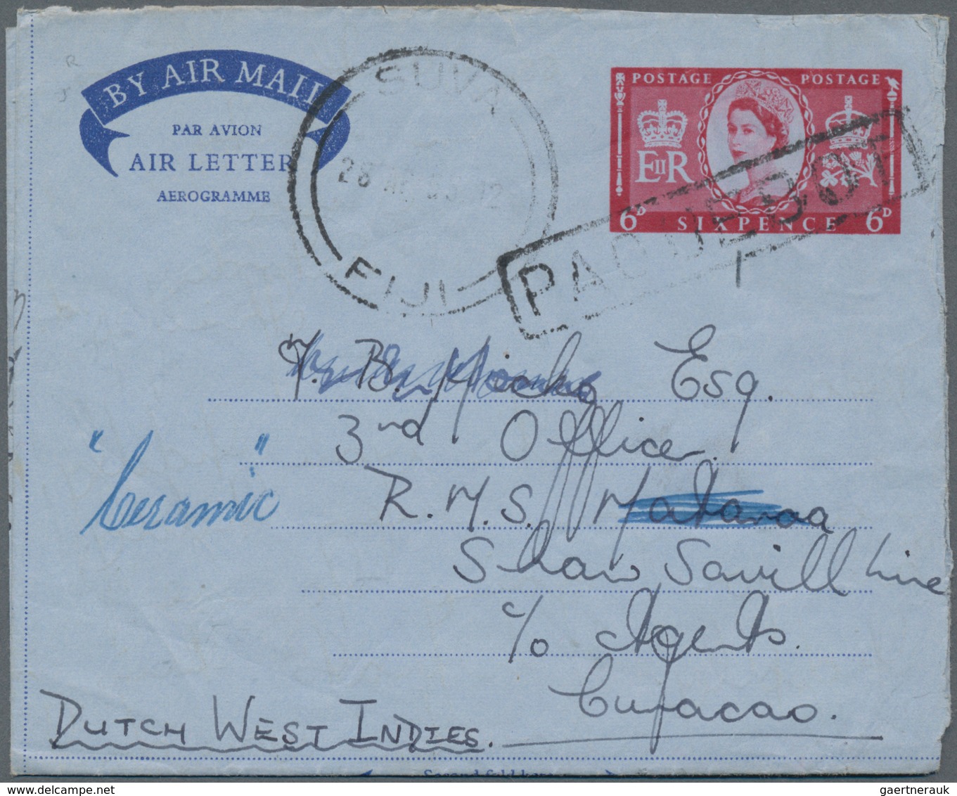 Schiffspost Alle Welt: 1950/1973, collection of 80 used Air Letters (KGVI-QEII), all with different