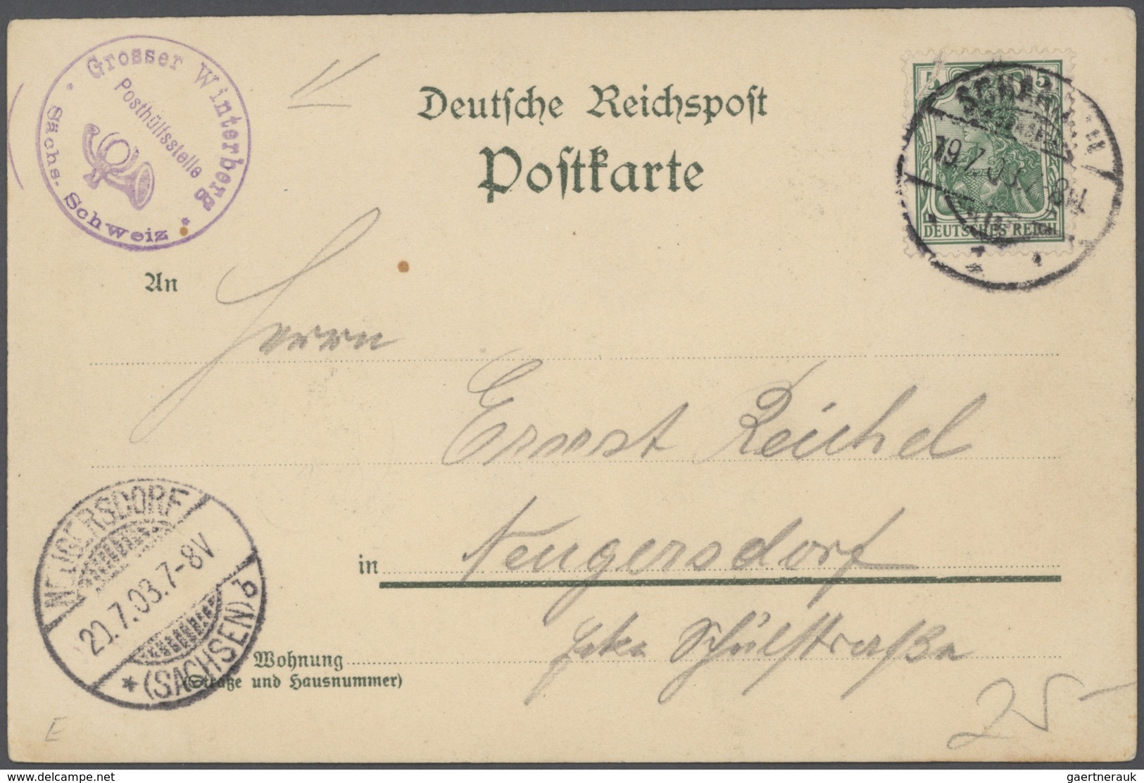 Thematische Philatelie: 1897/1937, POSTHILFSSTELLENSTEMPEL, ca 190 Stck. außerhalb Bayern auf Ansich