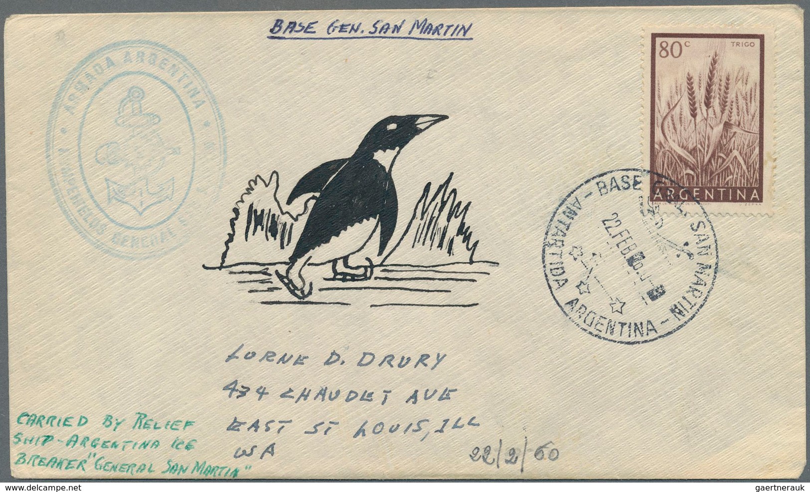 Thematik: Antarktis / Antarctic: 1948/1987, Collection Of Apprx. 200 Covers Bearing Argentinian Fank - Sonstige & Ohne Zuordnung