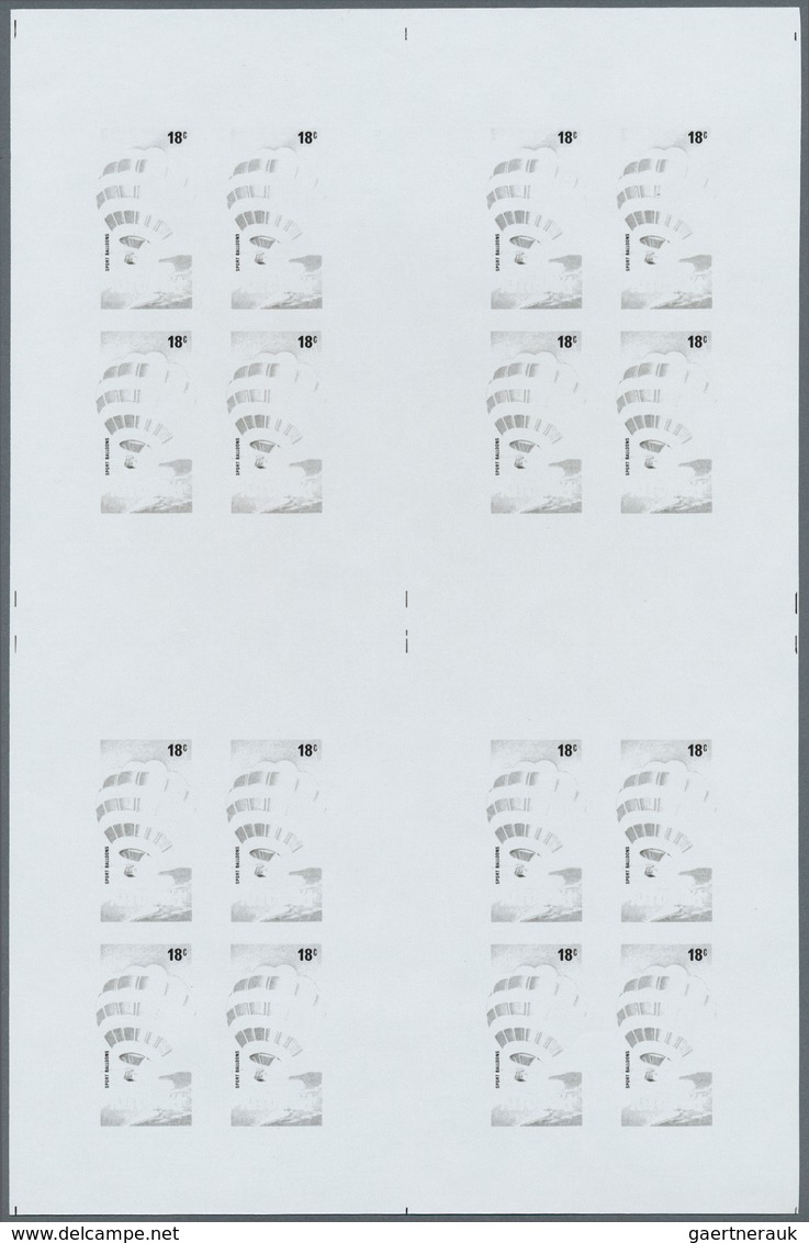 Thematik: Ballon-Luftfahrt / Balloon-aviation: 1983, Aitutaki. Progressive Proofs Set Of Sheets For - Trees