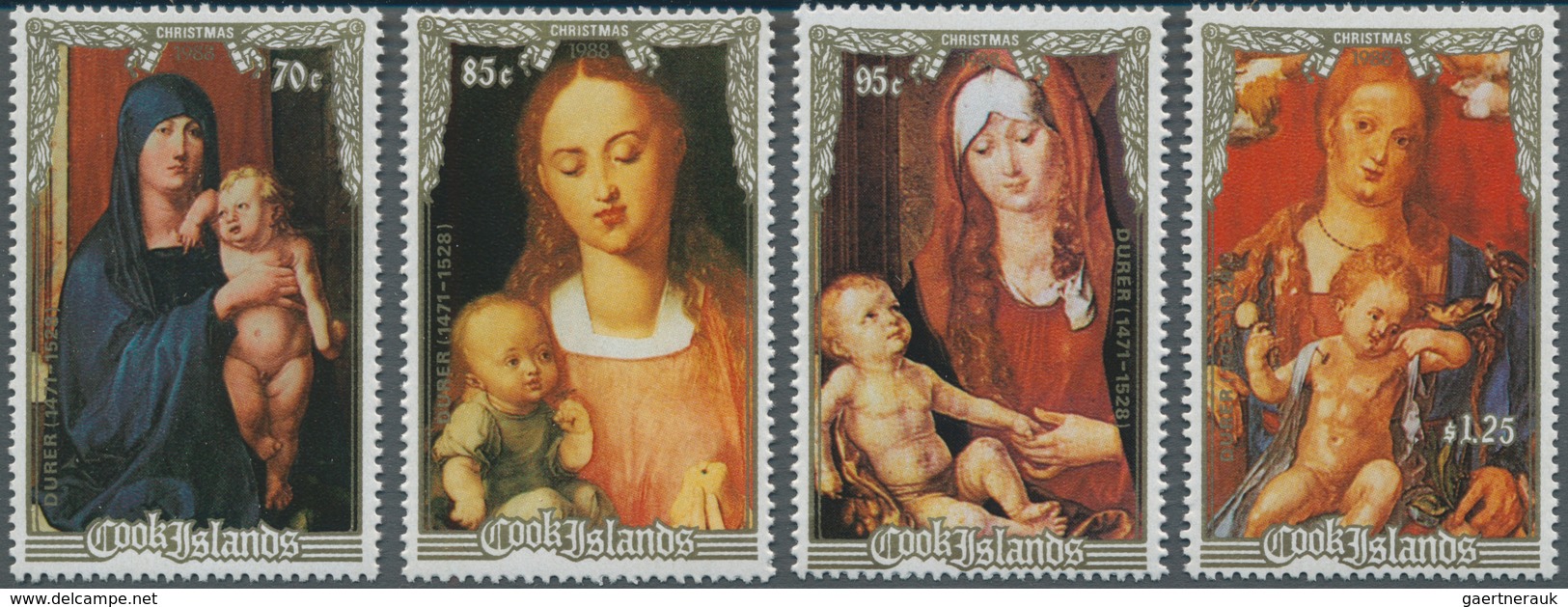 Thematik: Druck-Dürer / Printing-Dürer: 1988, COOK ISLANDS: Christmas Complete Set Of Four With Diff - Sonstige & Ohne Zuordnung