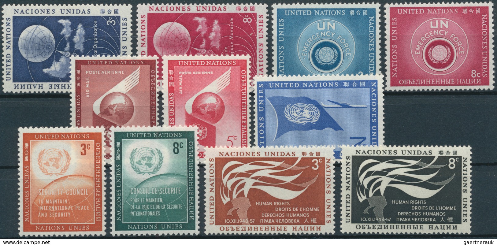 Thematik: Europa-UNO / Europe-UNO: 1950/1995 (approx.), UN NEW YORK: Batch Of Ca. 256 Stamp Lots, Mo - European Ideas