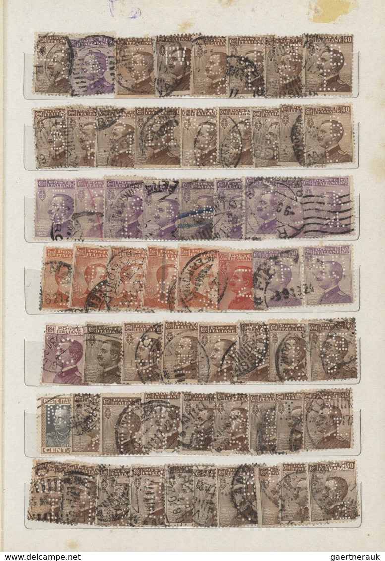 Thematik: Firmenlochung / Perfins: 1880/1960 (ca.), Accumulation Of Apprx. 860 Stamps With Perfins, - Ohne Zuordnung