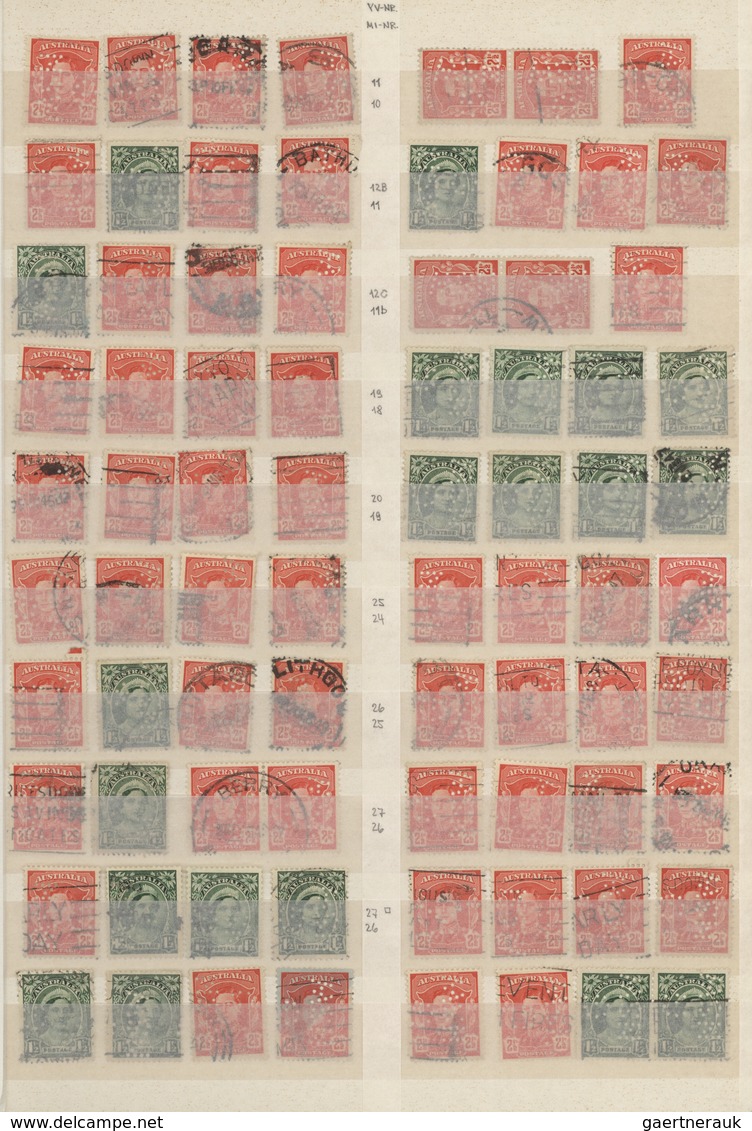 Thematik: Firmenlochung / Perfins: 1885/1990 (ca.), Sophiaticated Accumulation Of Apprx. 3.300 Stamp - Ohne Zuordnung