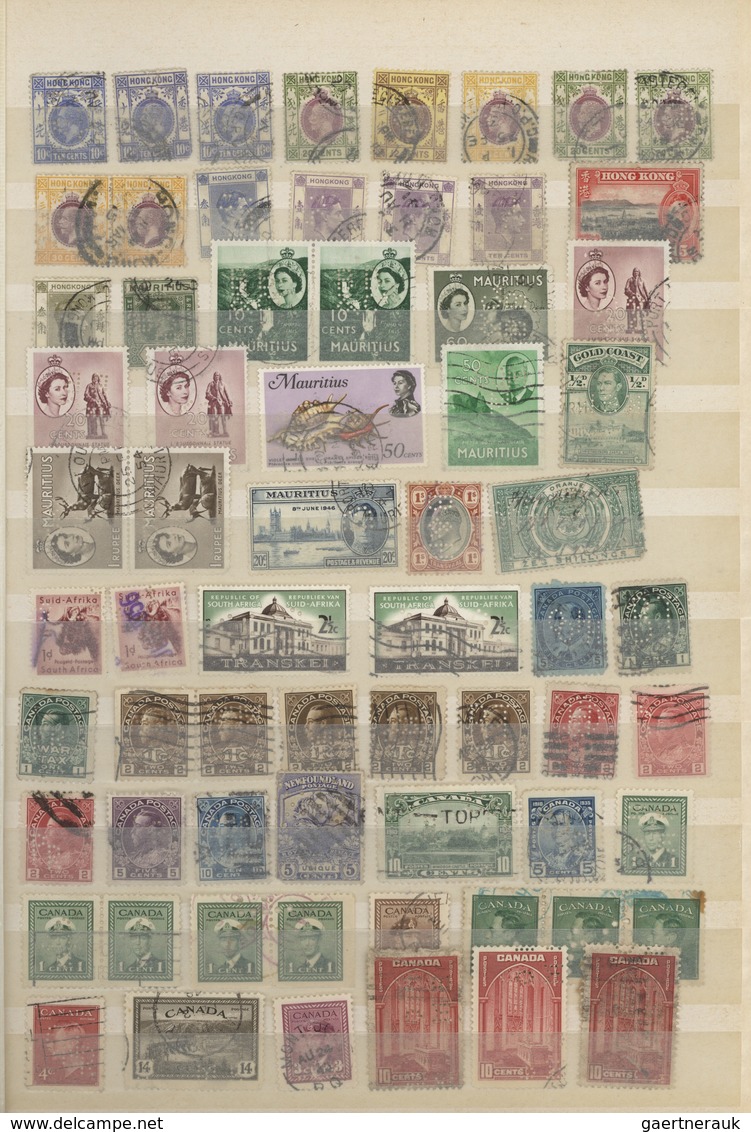 Thematik: Firmenlochung / perfins: 1885/1990 (ca.), sophiaticated accumulation of apprx. 3.300 stamp