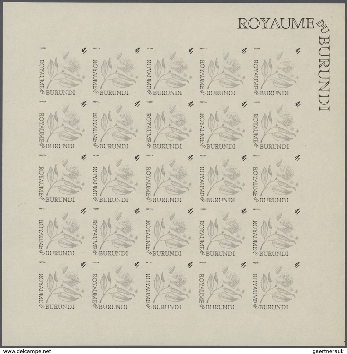 Thematik: Flora, Botanik / Flora, Botany, Bloom: 1966, Burundi. Progressive Proofs Set Of Sheets For - Sonstige & Ohne Zuordnung