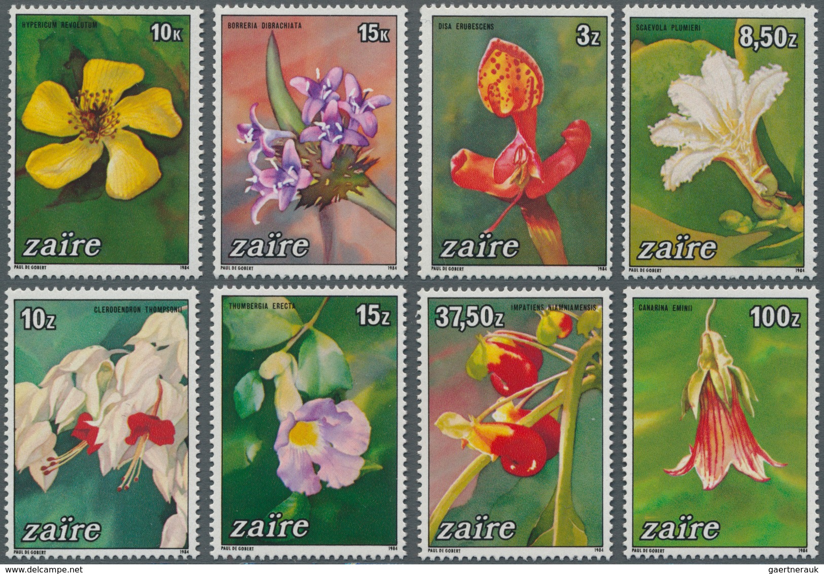 Thematik: Flora, Botanik / Flora, Botany, Bloom: 1984, ZAIRE: Flowers Complete Set Of Eight In A Lot - Other & Unclassified