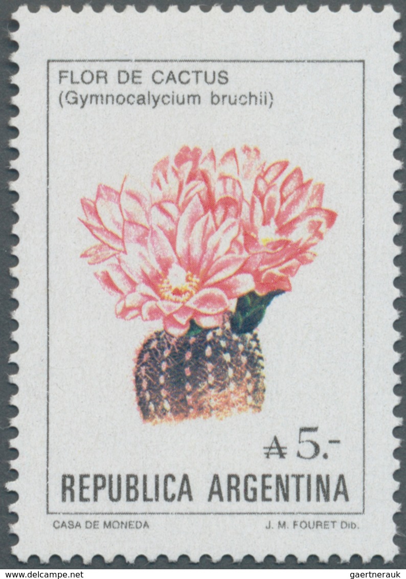 Thematik: Flora-Kakteen / Flora-cactus: 1987, ARGENTINA: Flower Definitive 5a. ‚Gymnocalycium Bruchi - Sukkulenten