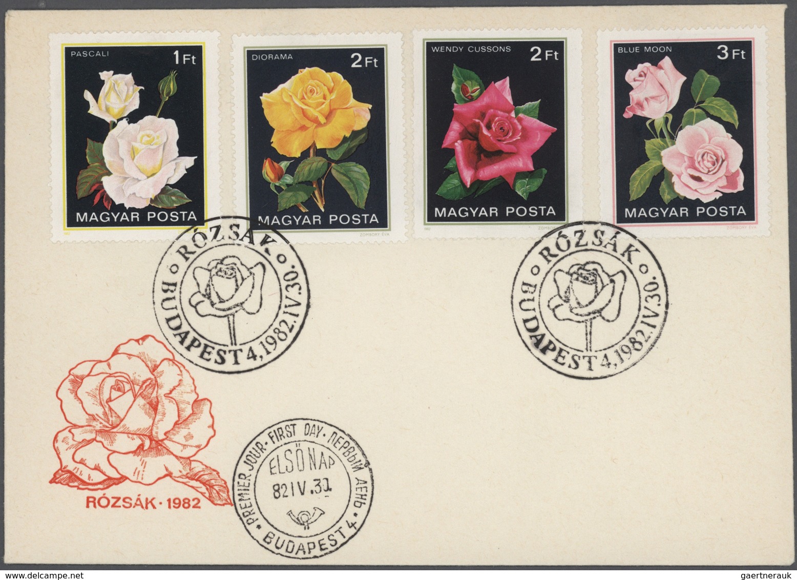 Thematik: Flora-Rosen / Flora-roses: 1960/2000 (approx), Various Countries. Bouquet Of 96 Roses (col - Rosen