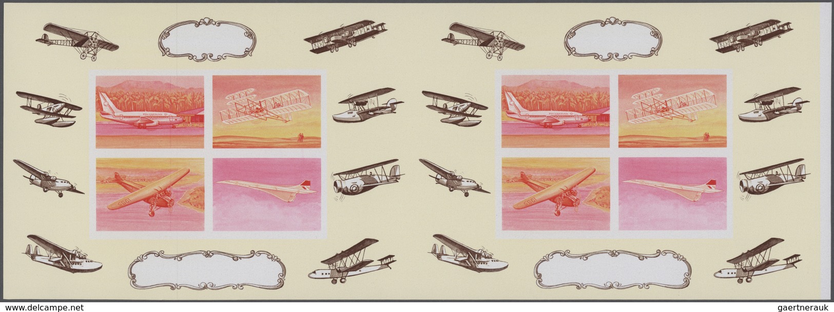 Thematik: Flugzeuge, Luftfahrt / airoplanes, aviation: 1978, Samoa. Progressive proofs set of sheets