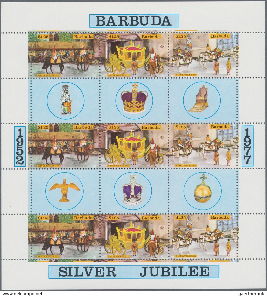 Thematik: Königtum, Adel / Royalty, Nobility: 1977, BARBUDA: Silver Jubilee Of QEII 1952-1977 Comple - Königshäuser, Adel