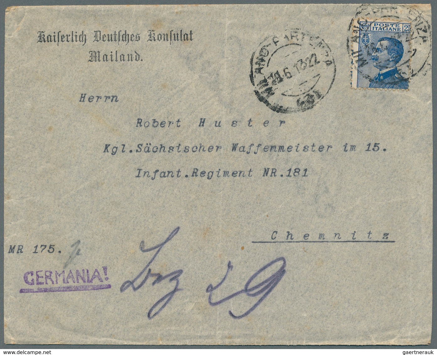 Thematik: Konsulatspost / Consular Mail: 1914/1958, Post Von Deutschen Konsulaten In Südafrika, Ägyp - Ohne Zuordnung