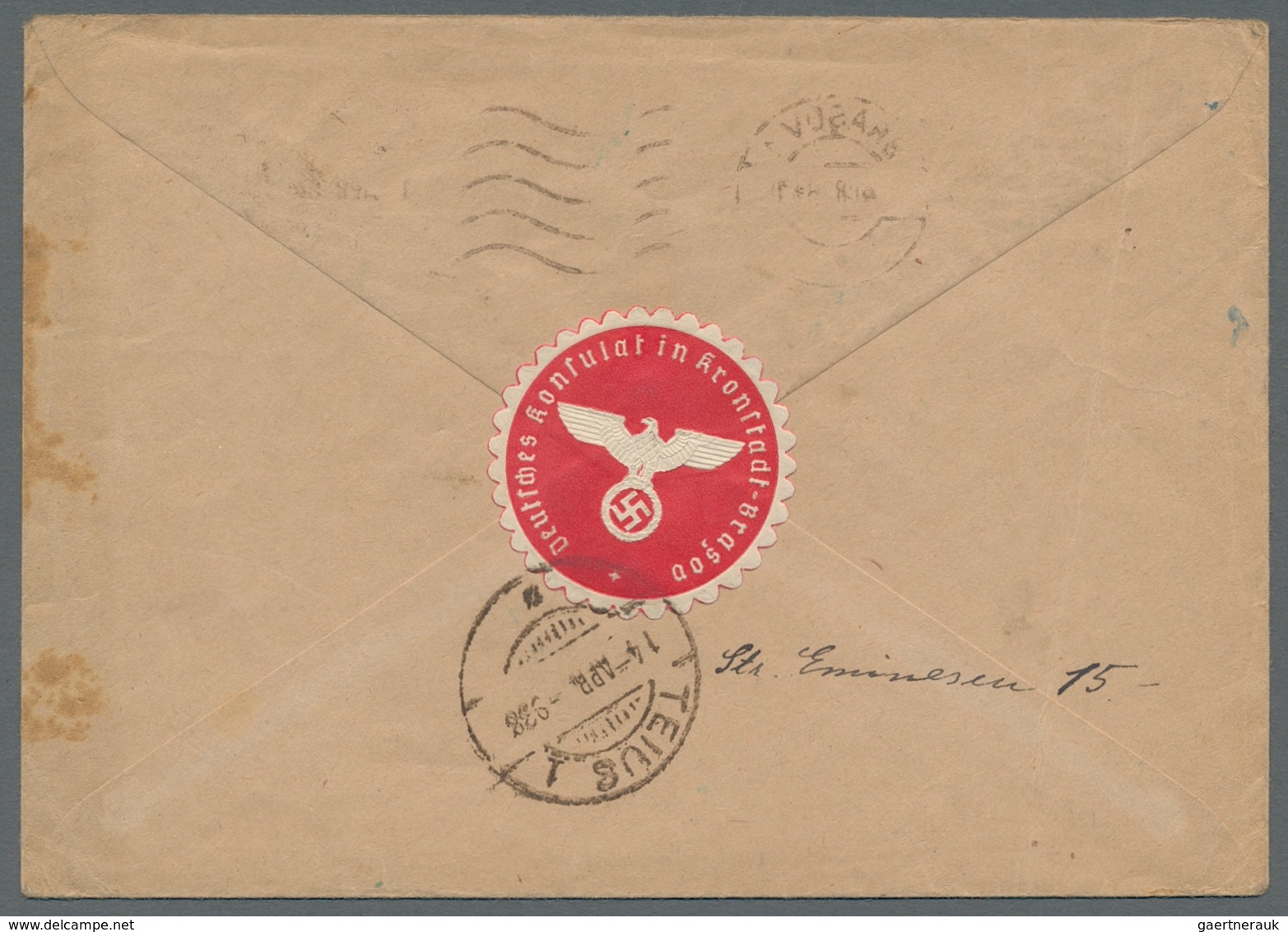 Thematik: Konsulatspost / consular mail: 1914/1958, Post von deutschen Konsulaten in Südafrika, Ägyp
