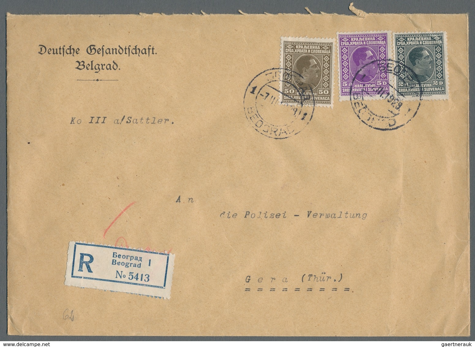 Thematik: Konsulatspost / consular mail: 1914/1958, Post von deutschen Konsulaten in Südafrika, Ägyp