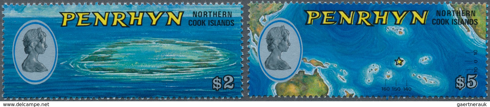 Thematik: Landkarten / Maps: 1975, PENRHYN: Definitives Complete Set Of Two $2 Penrhyn Atoll And $5 - Geografia