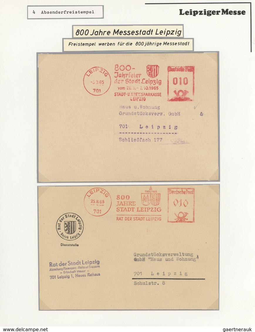 Thematik: Leipziger Messe / Leipzig Fair: 1929 - 1995, Umfangreiche Sammlung ABSENDERFREISTEMPEL Von - Unclassified