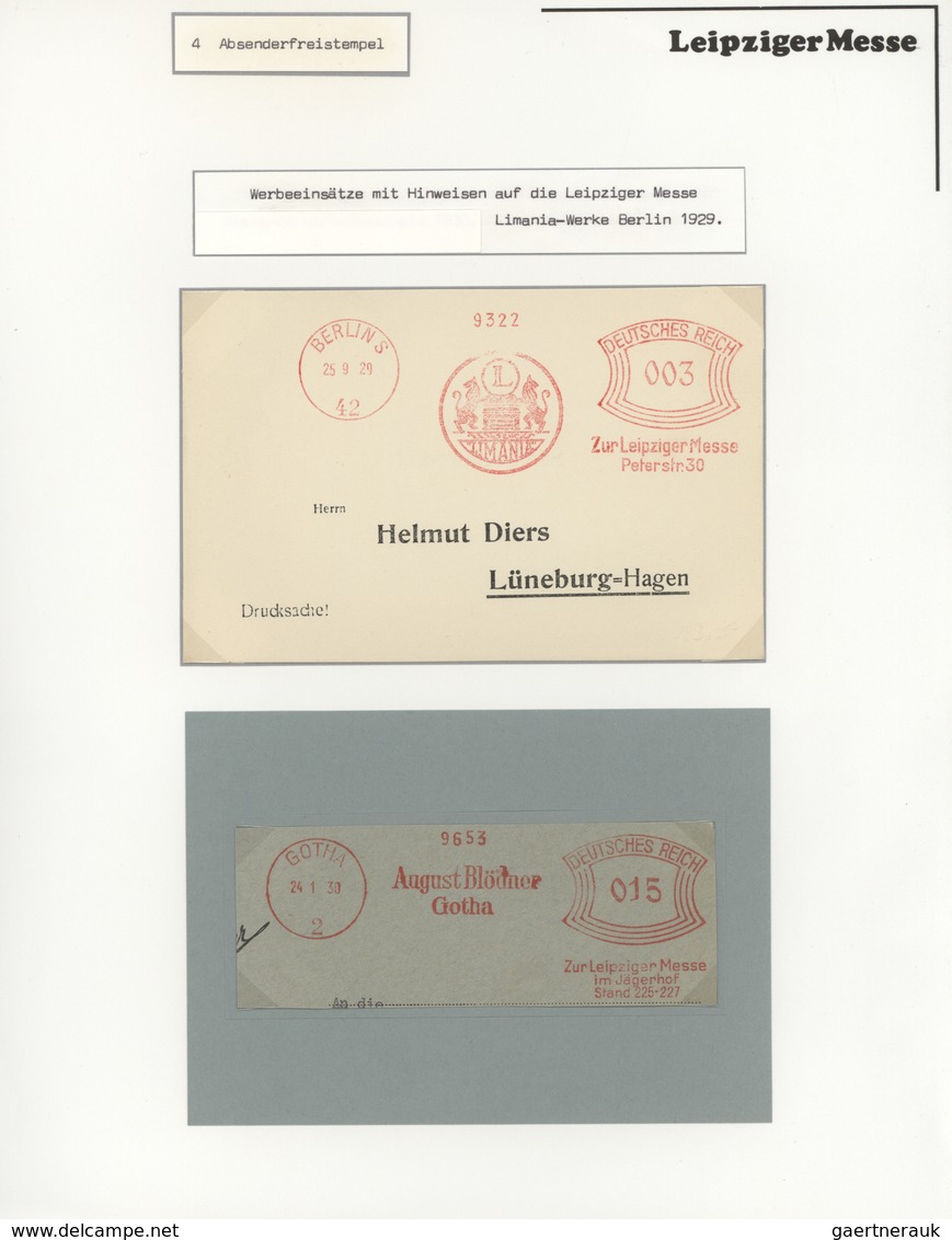 Thematik: Leipziger Messe / Leipzig fair: 1929 - 1995, umfangreiche Sammlung ABSENDERFREISTEMPEL von