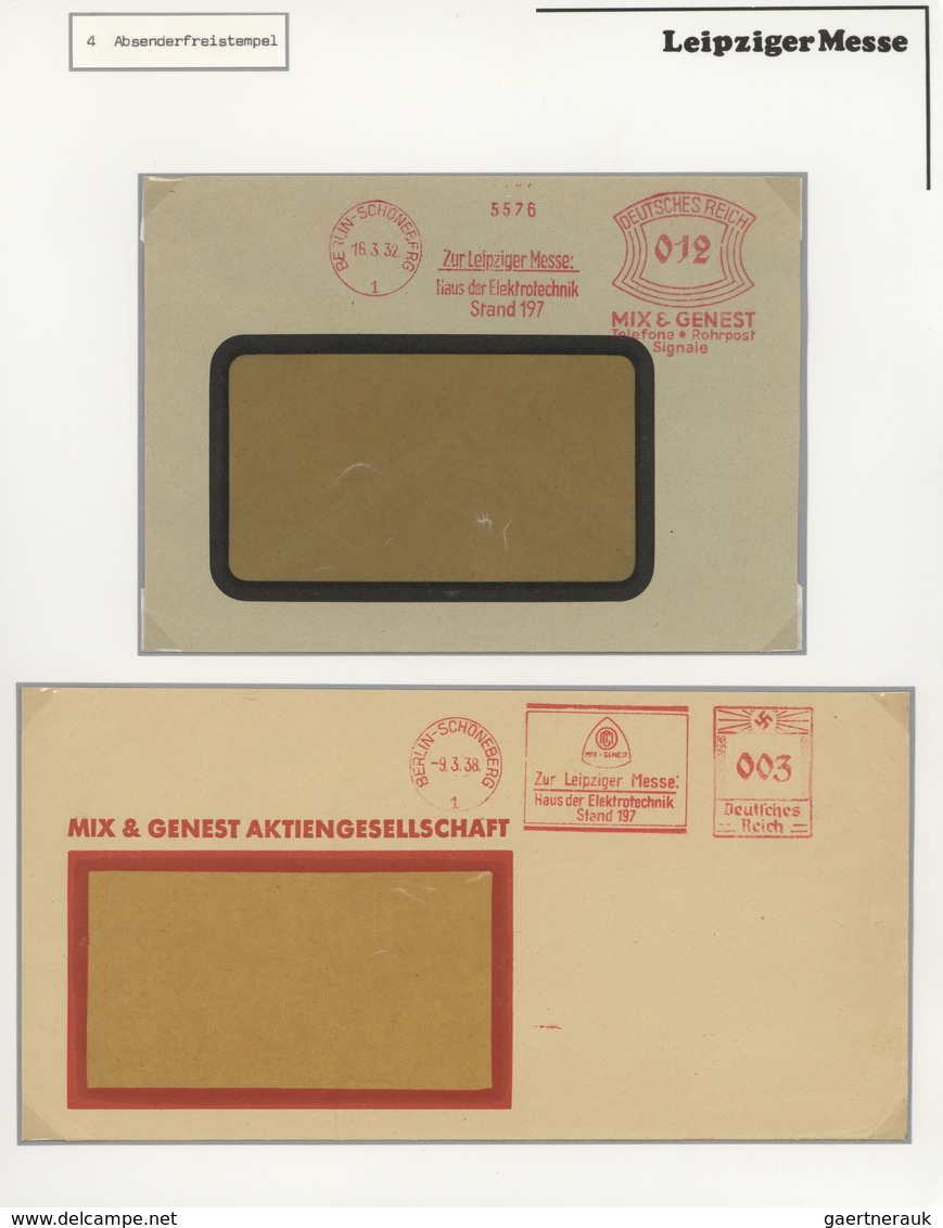 Thematik: Leipziger Messe / Leipzig fair: 1929 - 1995, umfangreiche Sammlung ABSENDERFREISTEMPEL von