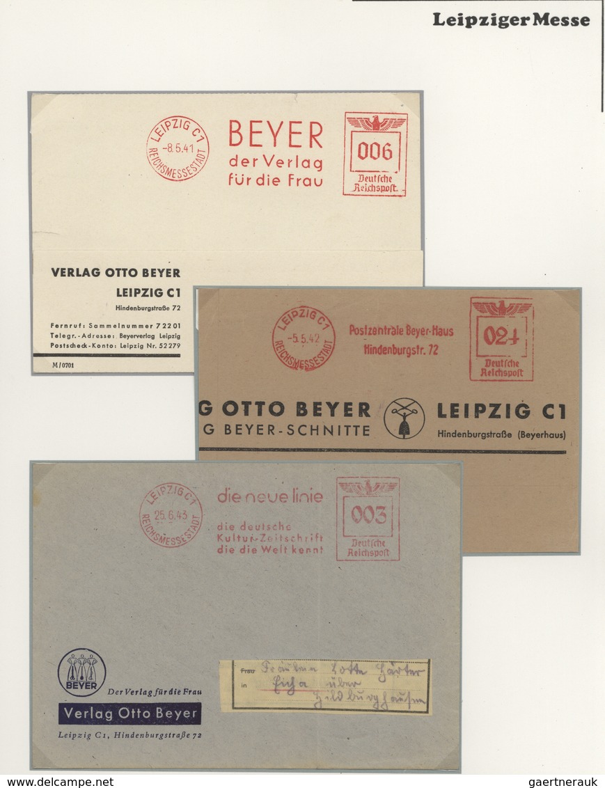 Thematik: Leipziger Messe / Leipzig fair: 1929 - 1995, umfangreiche Sammlung ABSENDERFREISTEMPEL von