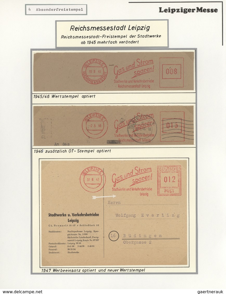 Thematik: Leipziger Messe / Leipzig fair: 1929 - 1995, umfangreiche Sammlung ABSENDERFREISTEMPEL von