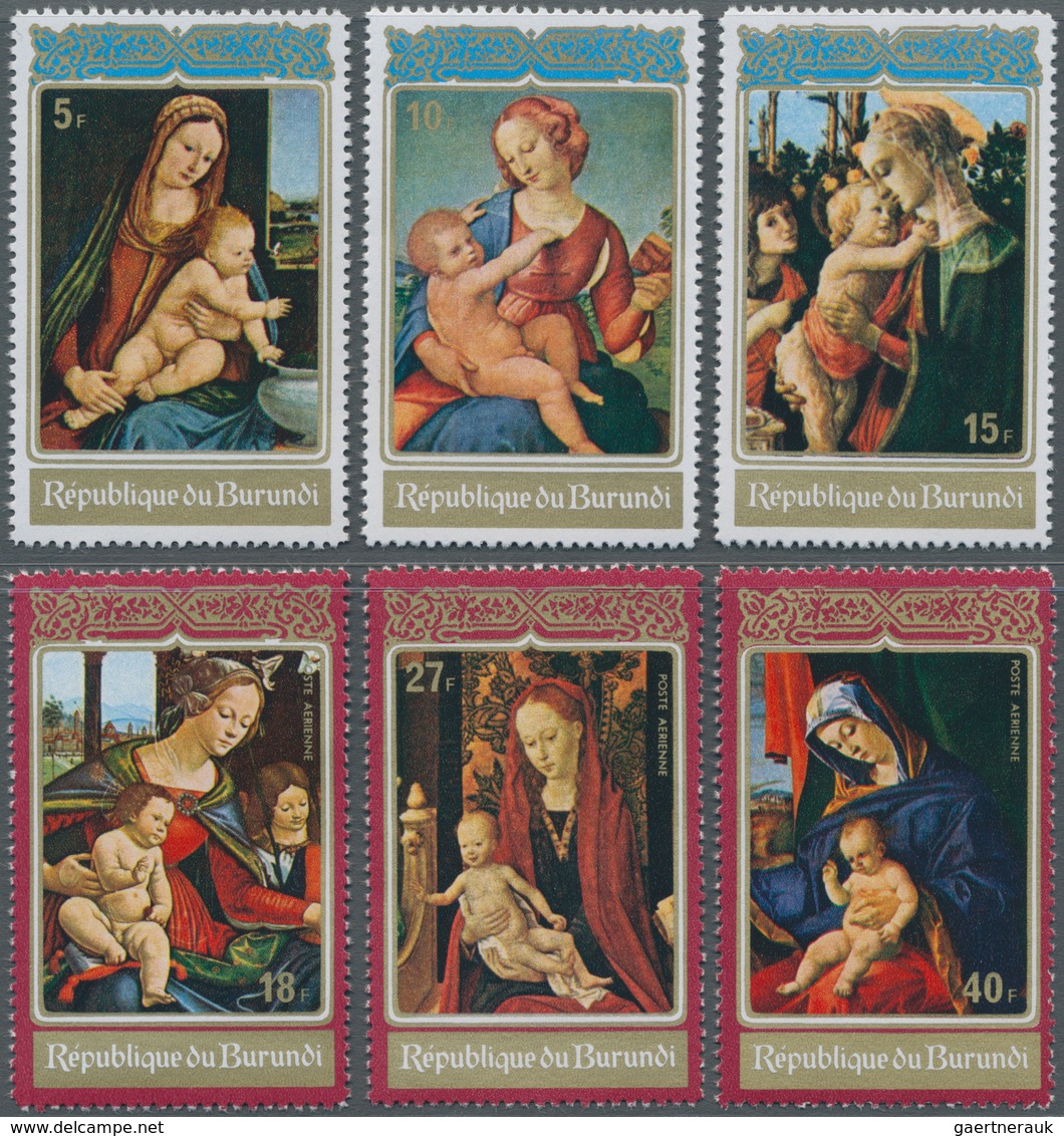 Thematik: Malerei, Maler / Painting, Painters: 1972, BURUNDI: Christmas Paintings Complete Set Of Si - Sonstige & Ohne Zuordnung