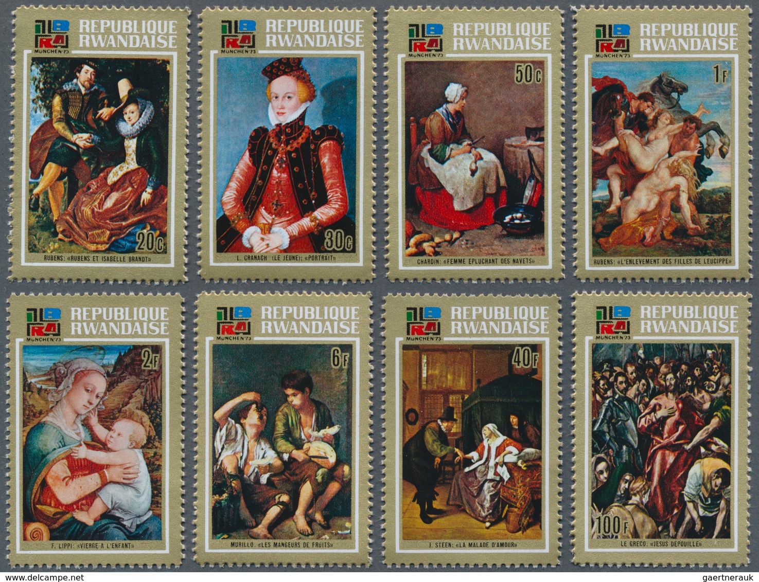 Thematik: Malerei, Maler / Painting, Painters: 1973, RWANDA: IBRA Munich ‘73 Complete Set Of Eight F - Sonstige & Ohne Zuordnung