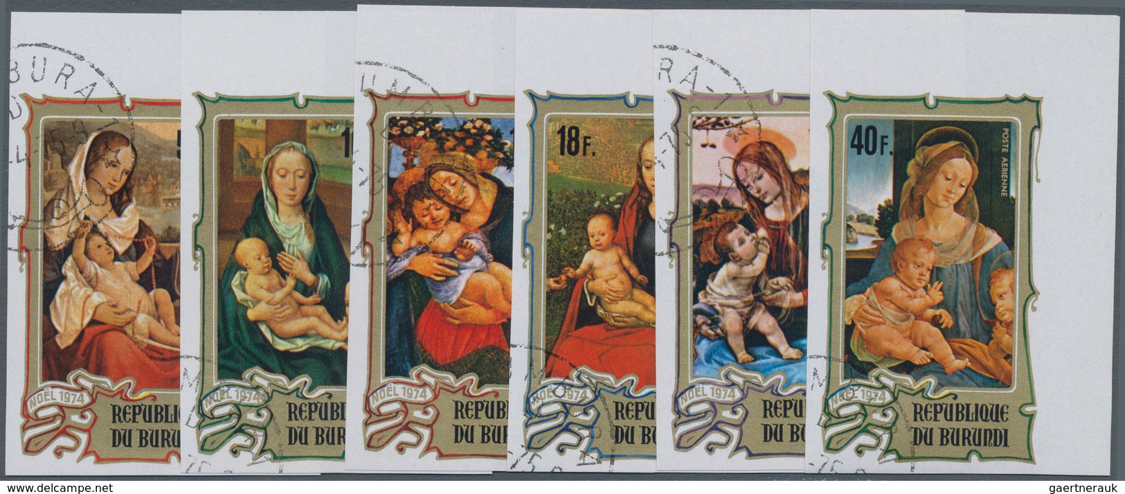 Thematik: Malerei, Maler / Painting, Painters: 1974, BURUNDI: Christmas Paintings Complete IMPERFORA - Sonstige & Ohne Zuordnung