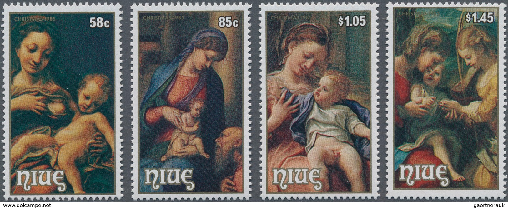 Thematik: Malerei, Maler / Painting, Painters: 1985, NIUE: Christmas Complete Set Of Four With Diffe - Sonstige & Ohne Zuordnung