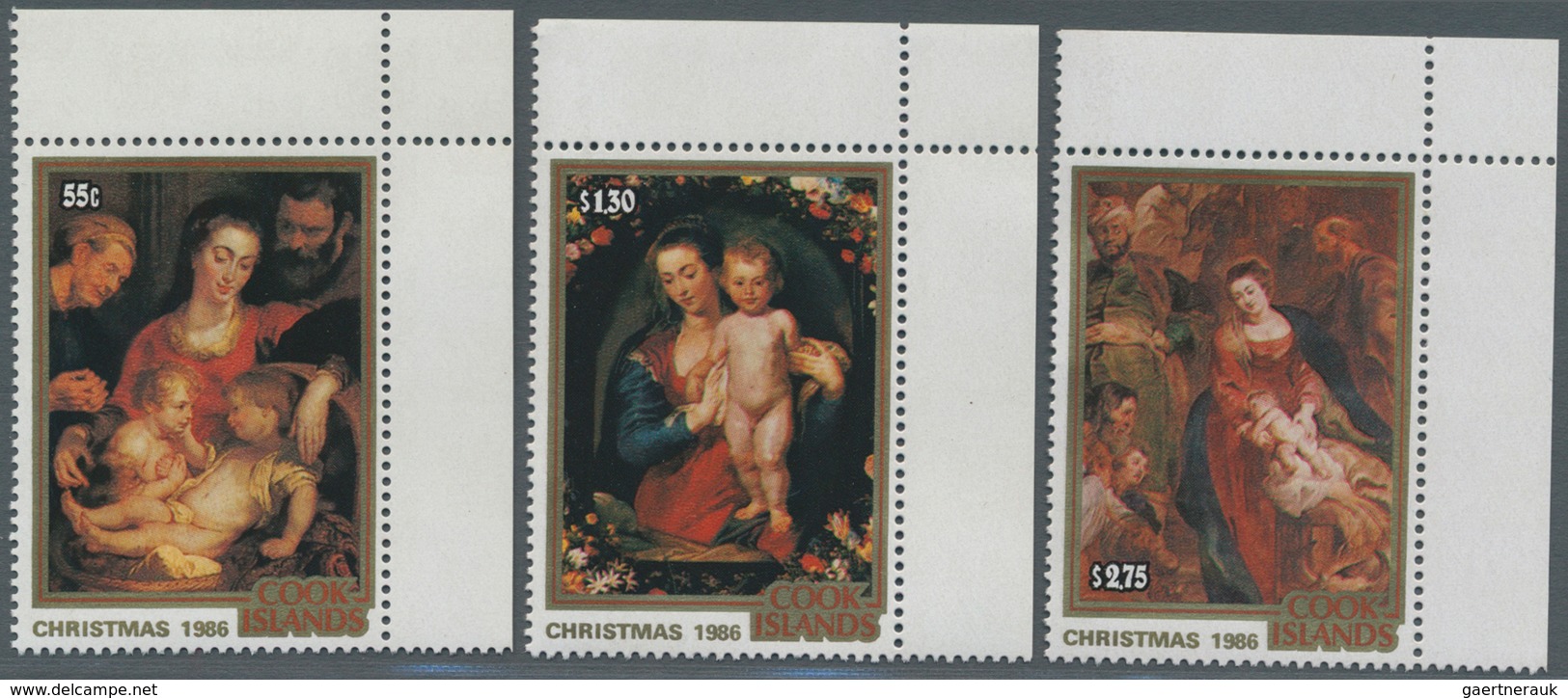 Thematik: Malerei, Maler / Painting, Painters: 1986, COOK ISLANDS: Christmas Complete Set Of Three W - Sonstige & Ohne Zuordnung