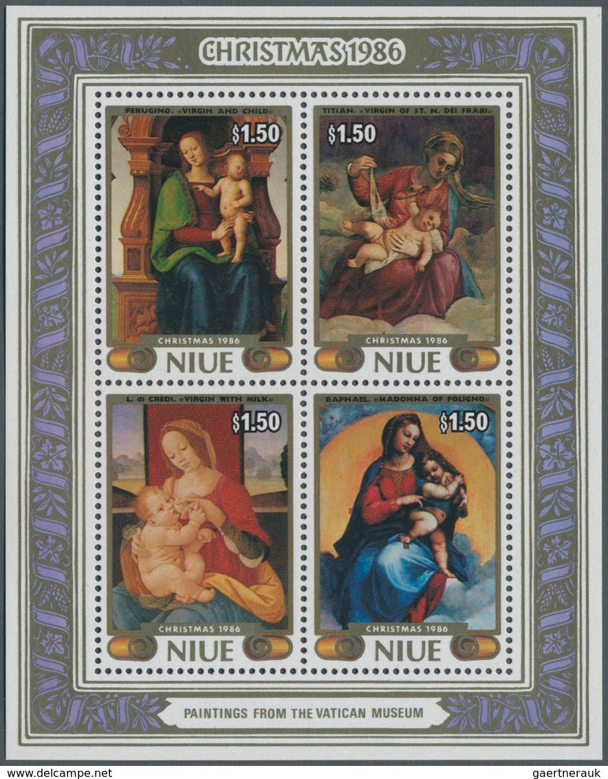 Thematik: Malerei, Maler / Painting, Painters: 1986, NIUE: Christmas Miniature Sheet With Four Diffe - Sonstige & Ohne Zuordnung