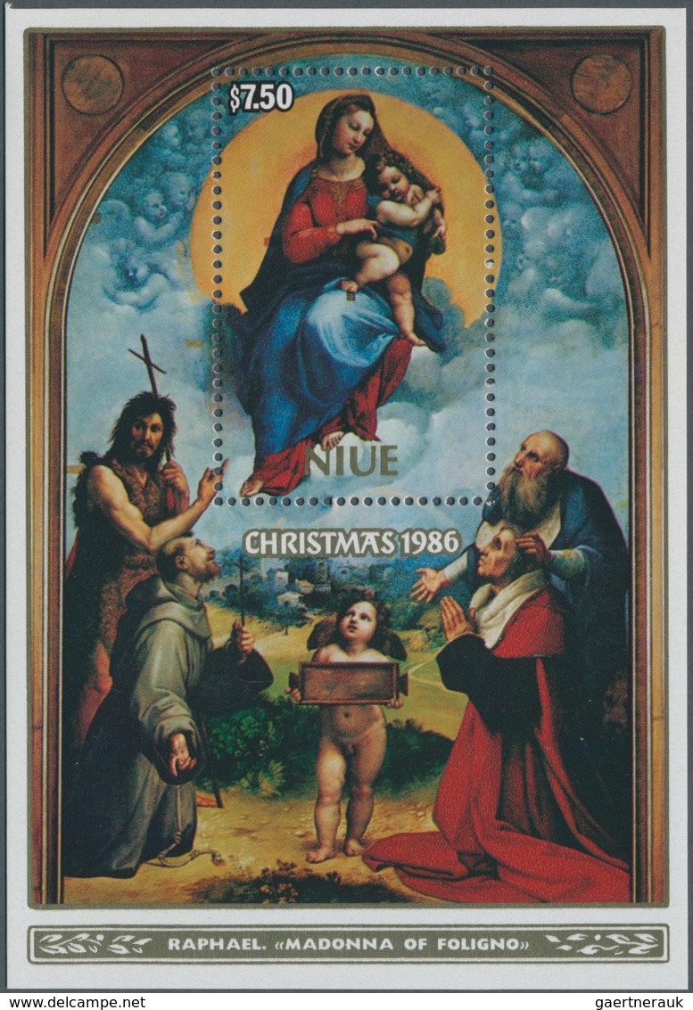 Thematik: Malerei, Maler / Painting, Painters: 1986, NIUE: Christmas Miniature Sheet With Painting ‚ - Sonstige & Ohne Zuordnung