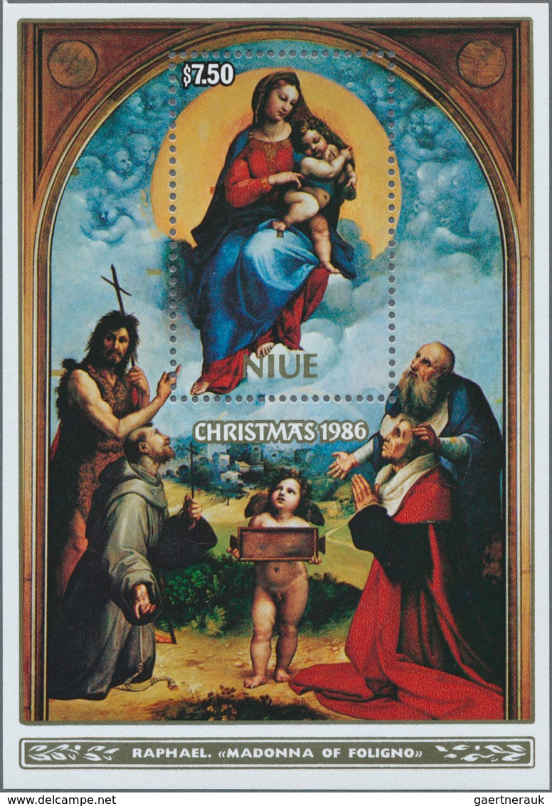 Thematik: Malerei, Maler / Painting, Painters: 1986, NIUE: Christmas Miniature Sheet With Painting ‚ - Sonstige & Ohne Zuordnung
