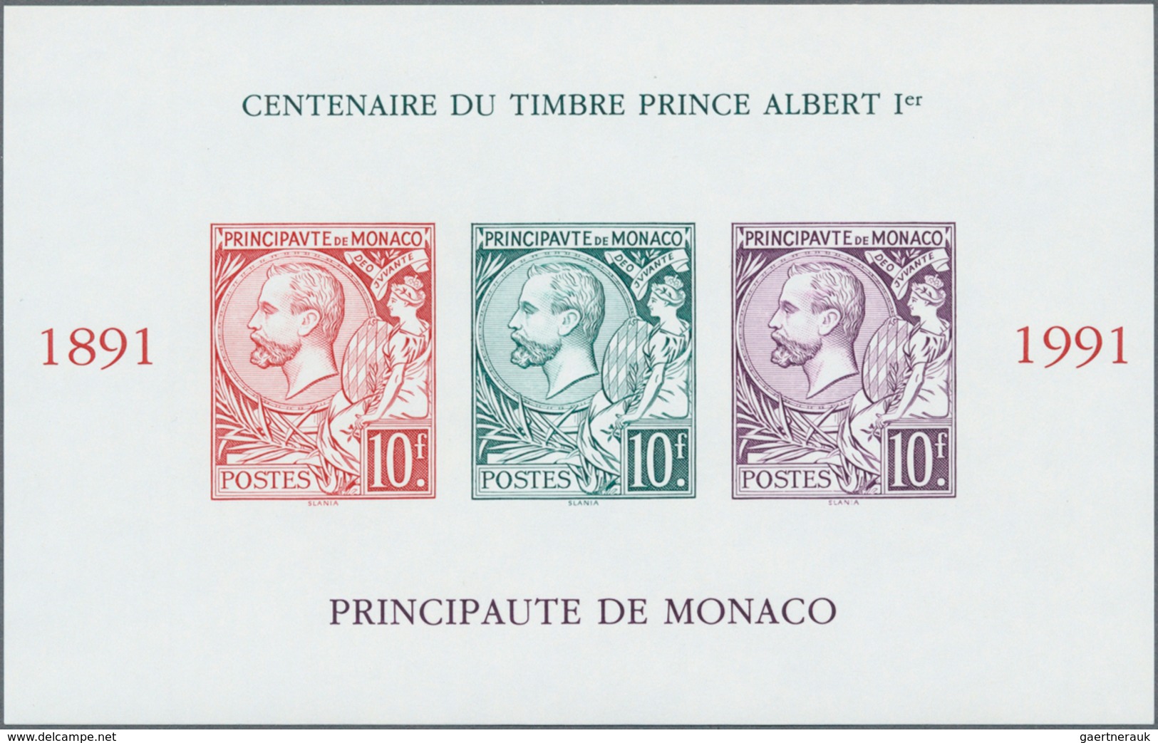 Thematik: Marke Auf Marke / Stamp On Stamp: 1991, MONACO: Centenary Of Stamps 'Prince Albert I.' In - Briefmarken Auf Briefmarken