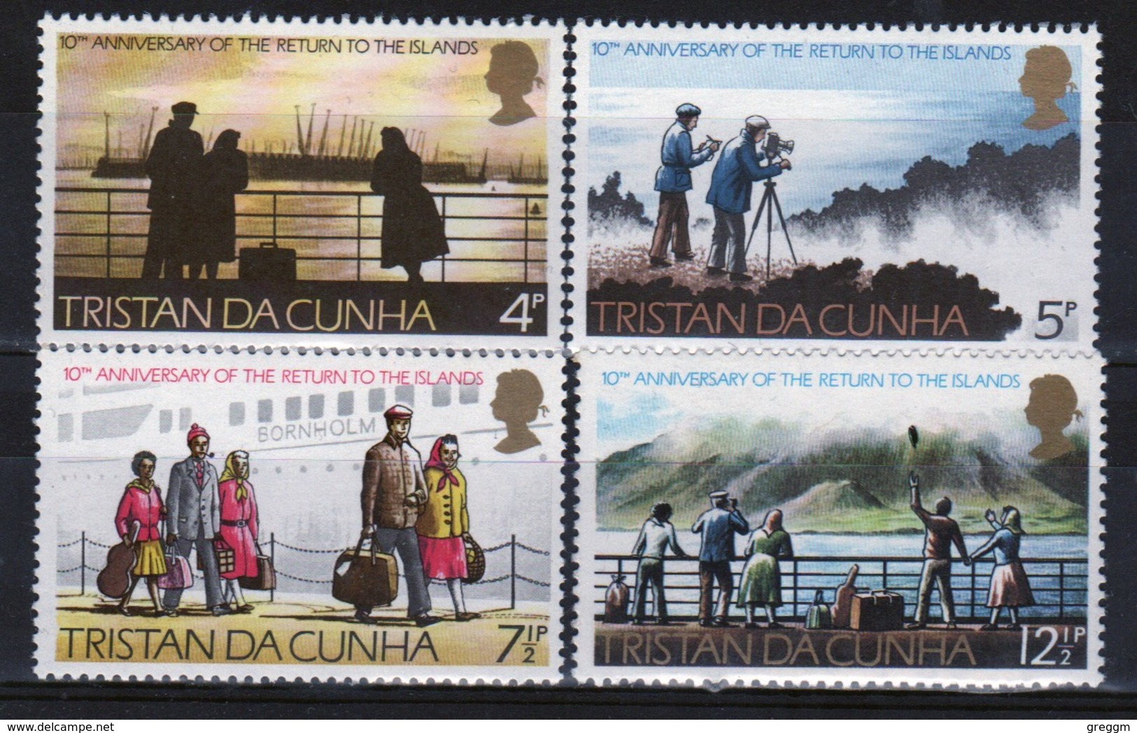 Tristan Da Cunha 1973 Complete Set Of Stamps Commemorating 10th Anniversary Of The Return To Tristan Da Cunha. - Tristan Da Cunha