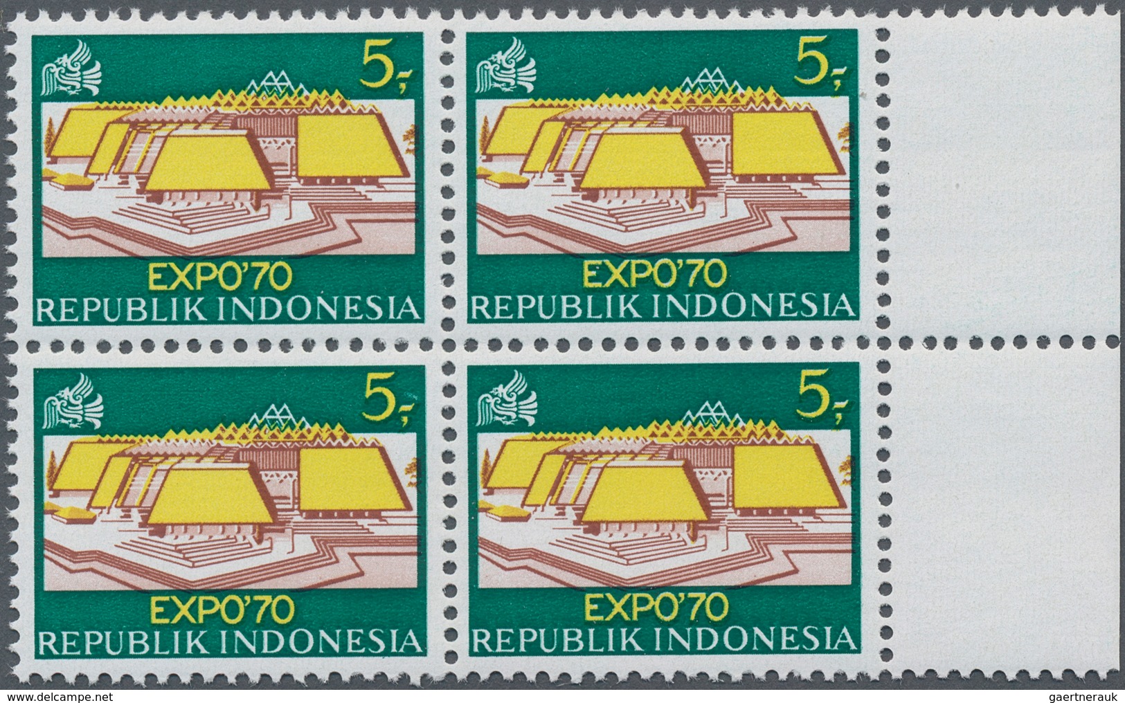 Thematik: Messen-Weltausstellungen / Fairs, World Exhibitions: 1970, INDONESIA: EXPO’70 In Osaka 5r. - Sonstige & Ohne Zuordnung