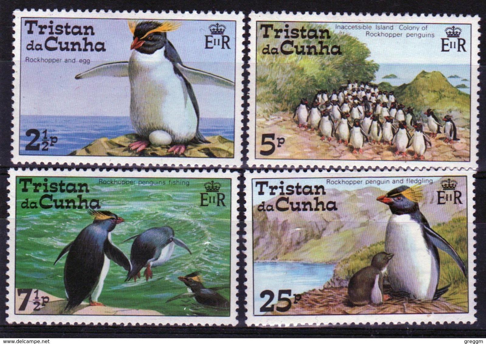 Tristan Da Cunha 1974 Complete Set Of Stamps Commemorating Rockhopper Penguins. - Tristan Da Cunha