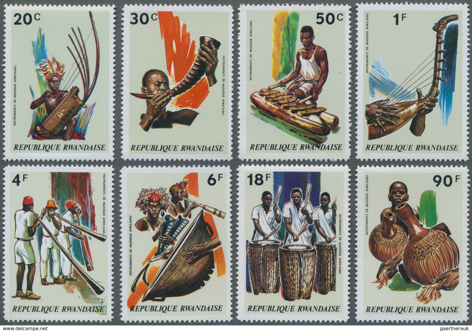 Thematik: Musik-Musikinstrumente / Music Instruments: 1973, RWANDA: African Music Instruments Comple - Musik