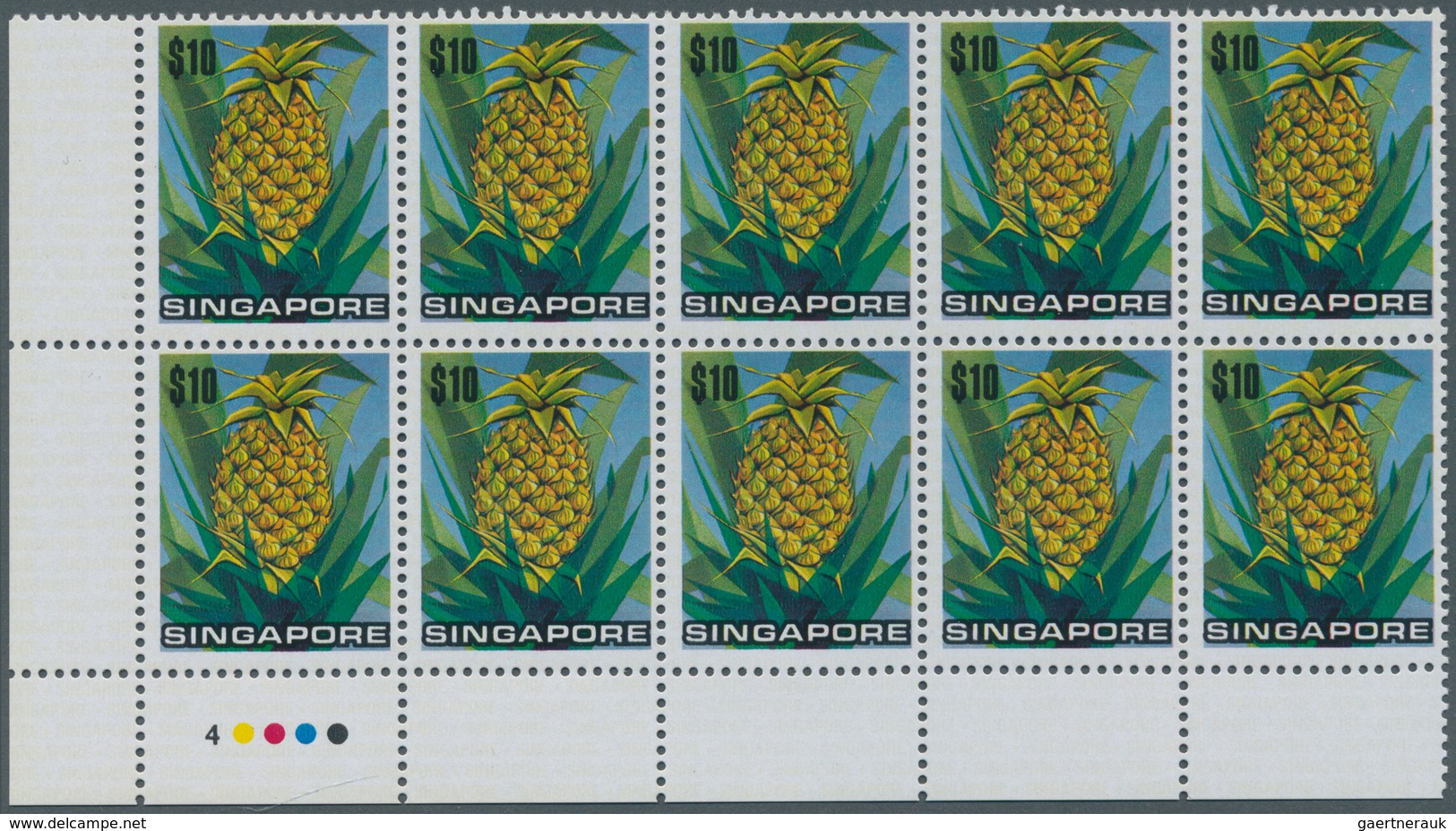 Thematik: Nahrung-Obst / Food-fruits: 1973, Fruits Defintives Issue $10 ‚pineapple‘ (key Value Of Th - Ernährung