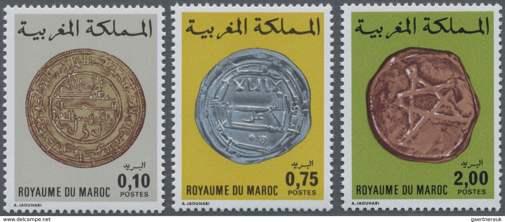 Thematik: Numismatik / Numismatics: 1977, MOROCCO: Old Morrocan Coins Complete Set Of Three In A Lot - Münzen