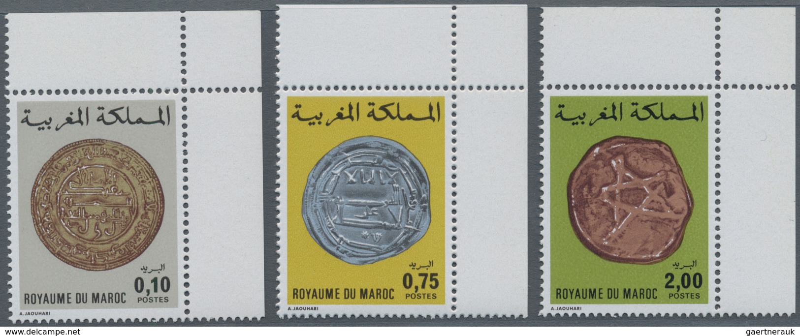 Thematik: Numismatik / Numismatics: 1977, MOROCCO: Old Morrocan Coins Complete Set Of Three In A Lot - Münzen