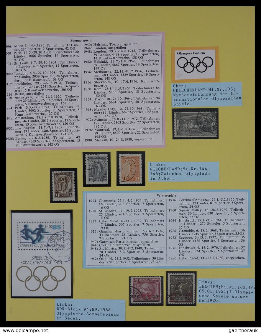 Thematik: Olympische Spiele / Olympic Games: 1896-1992: Mostly Cancelled, Well Filled Collection Oly - Sonstige & Ohne Zuordnung