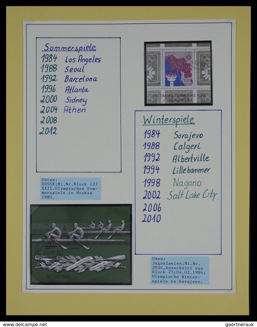 Thematik: Olympische Spiele / olympic games: 1896-1992: Mostly cancelled, well filled collection Oly