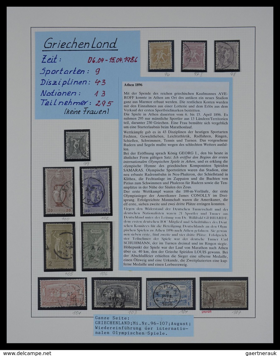 Thematik: Olympische Spiele / olympic games: 1896-1992: Mostly cancelled, well filled collection Oly