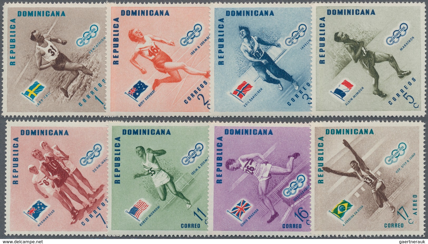 Thematik: Olympische Spiele / Olympic Games: 1956, DOMINICAN REPUBLIC: Summer Olympics Melbourne Com - Sonstige & Ohne Zuordnung