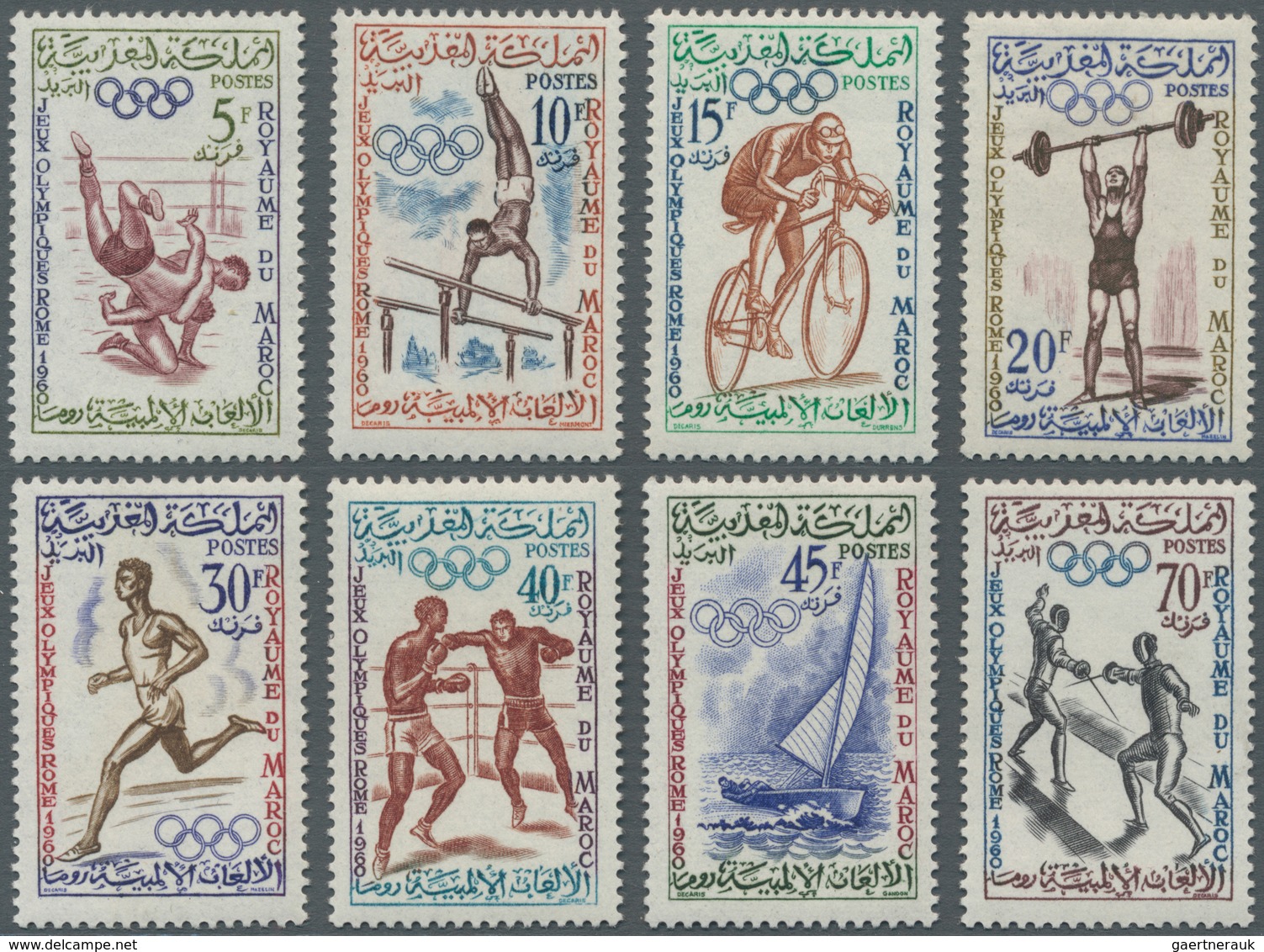 Thematik: Olympische Spiele / Olympic Games: 1960, MOROCCO: Summer Olympics Rome Complete Set Of Eig - Sonstige & Ohne Zuordnung