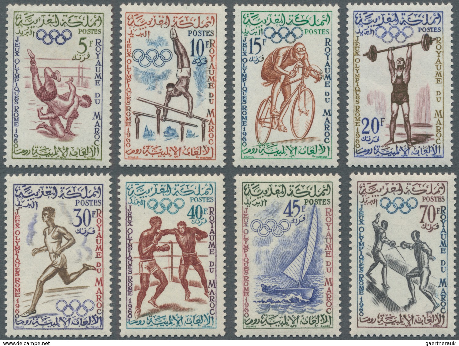 Thematik: Olympische Spiele / Olympic Games: 1960, MOROCCO: Summer Olympics Rome Complete Set Of Eig - Sonstige & Ohne Zuordnung